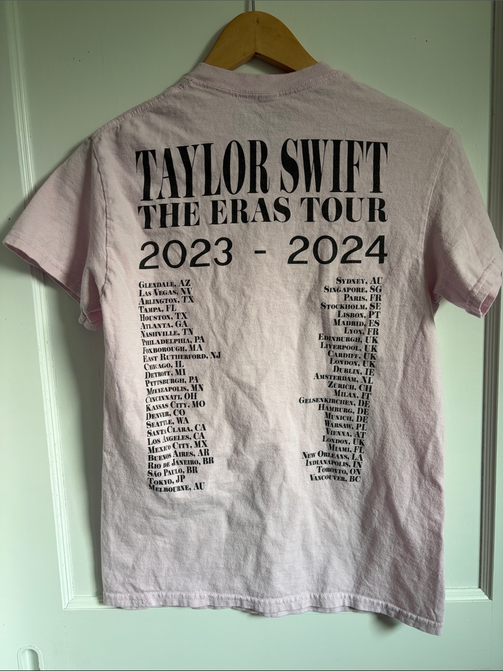 Taylor Swift Light Pink Eras Tour 2023-2024 Tour Tee - Small - Picture 4 of 5